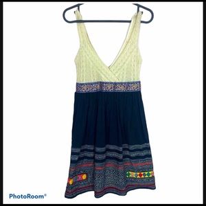 FREE PEOPLE Ivory Boho Sweater Top Tribal Dress